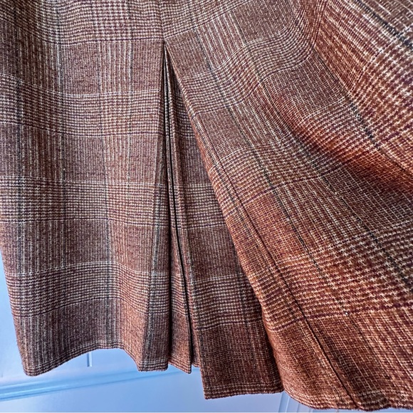 Doncaster Brown Checkered Pencil Skirt - Picture 3 of 13